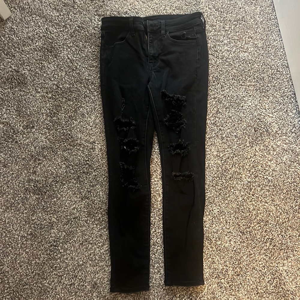 American eagle black jeans- barely worn